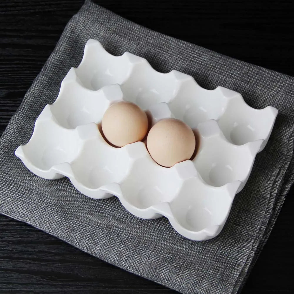 Ceramic 6/12 Grid Egg Box Holders