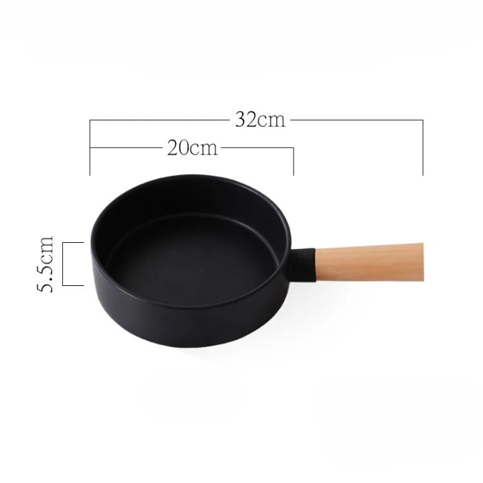 Ceramic Bowl with Wooden Handle