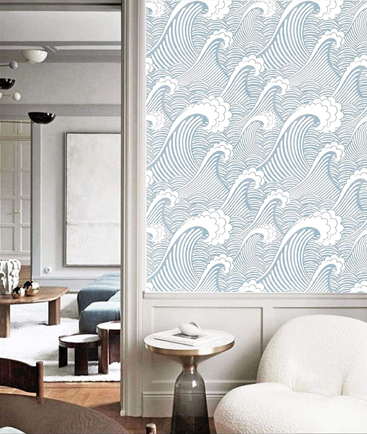 Blue Waves Peel And Stick Wallpaper
