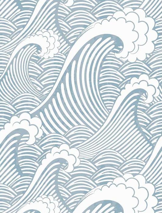 Blue Waves Peel And Stick Wallpaper