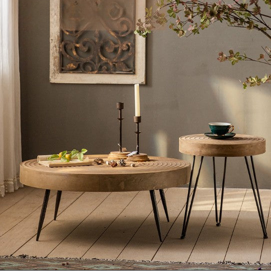 Round Vintage Style Wooden Tables