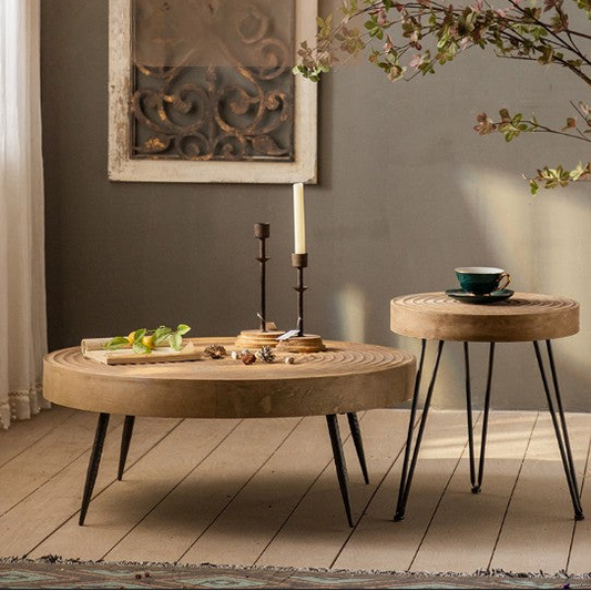 Round Vintage Style Wooden Tables