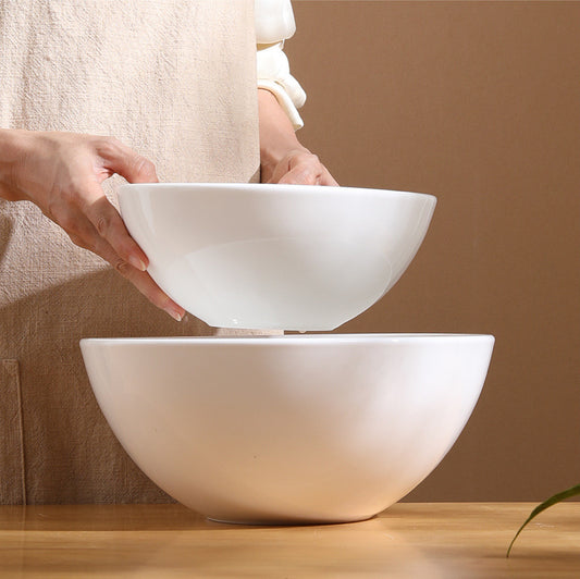 White Ceramic Salad Bowls