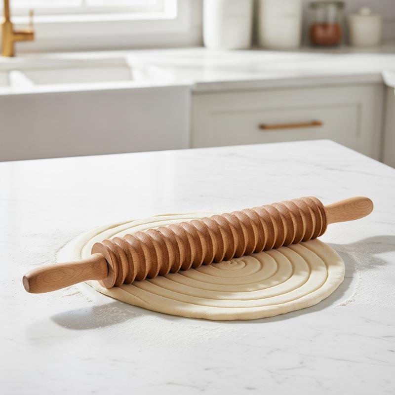 Wooden Embossing Rolling Pin for Creative Baking