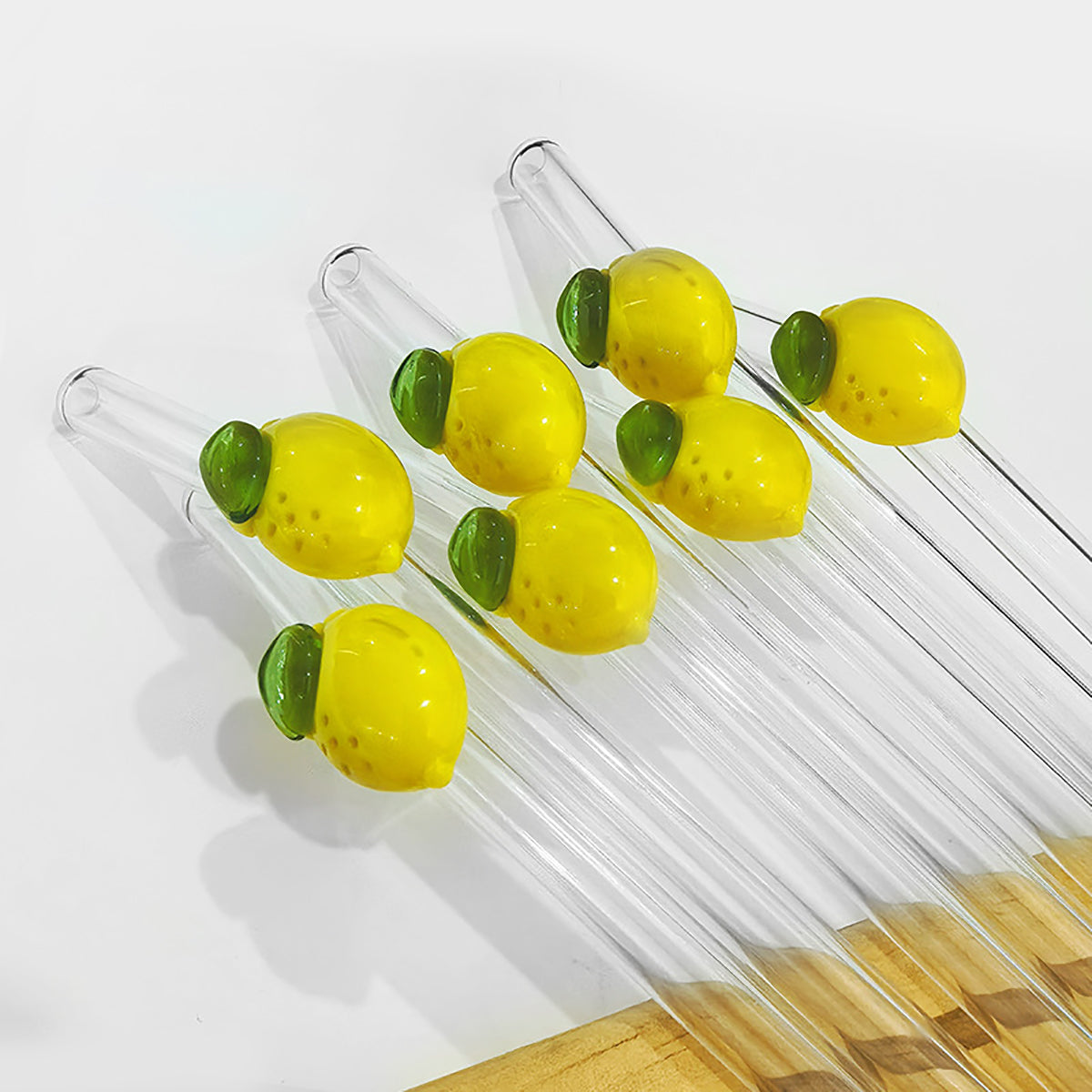 20cm Lemon Glass Straws