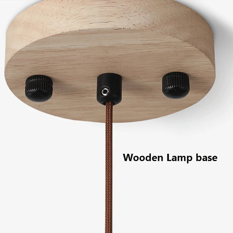 Natural Stone & Wood Pendant Fixture