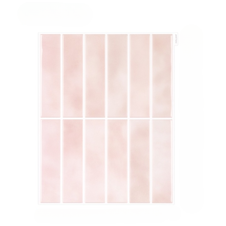 A sheet of 10 rectangular blush pink tiles with a soft watercolor texture, arranged in a 2x5 grid on a solid white background.