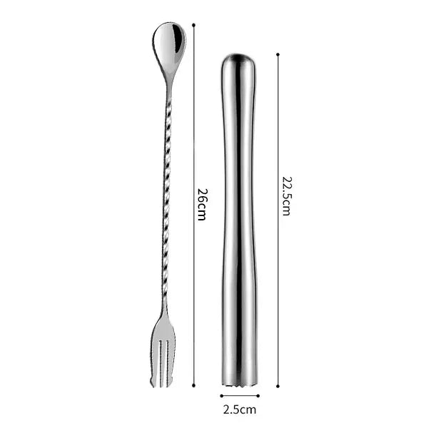 Cocktail Muddler with Long Drink Stirrer