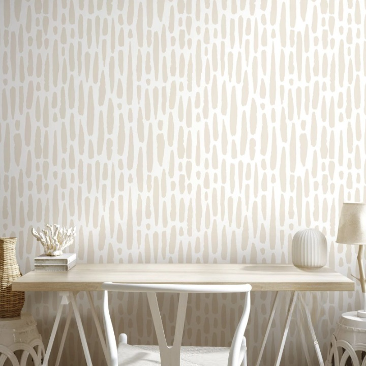 Beige Brush Peel and Stick Wallpaper