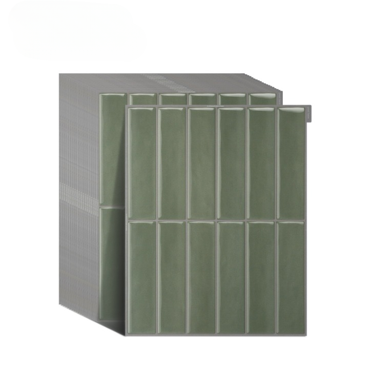 Green Rectangular Peel and Stick Tiles