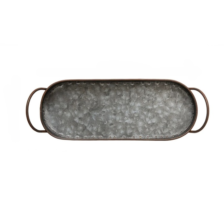 Retro Style Double Handle Metal Trays