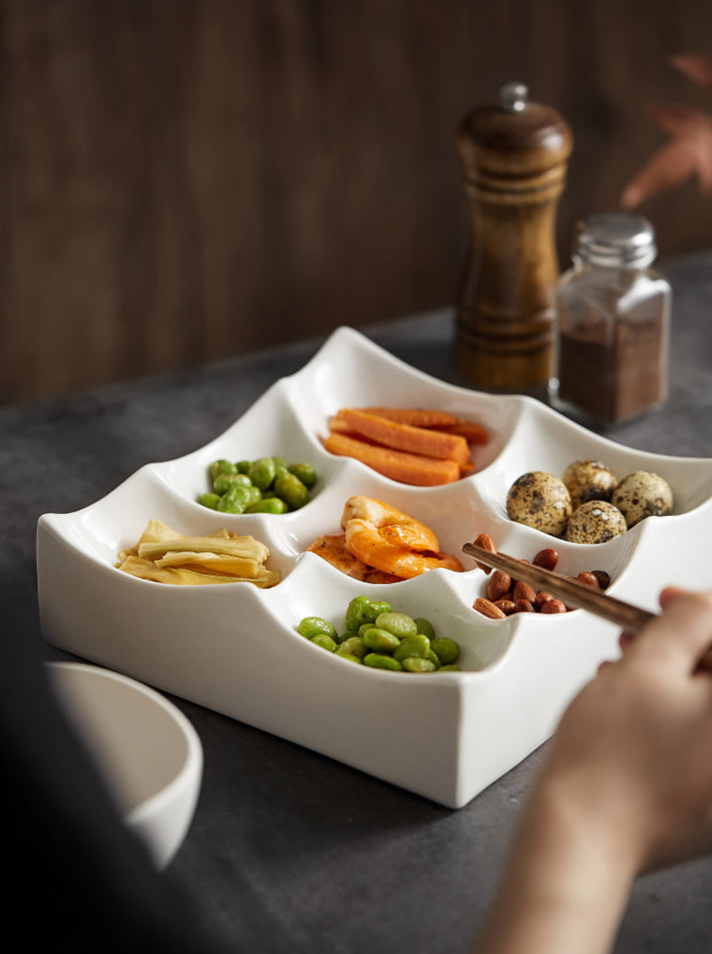 Serving Square Platter with Divided Sections