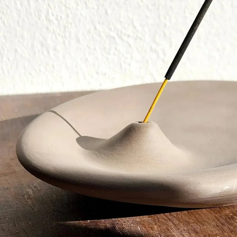 Oval Concrete Incense Stick Holder