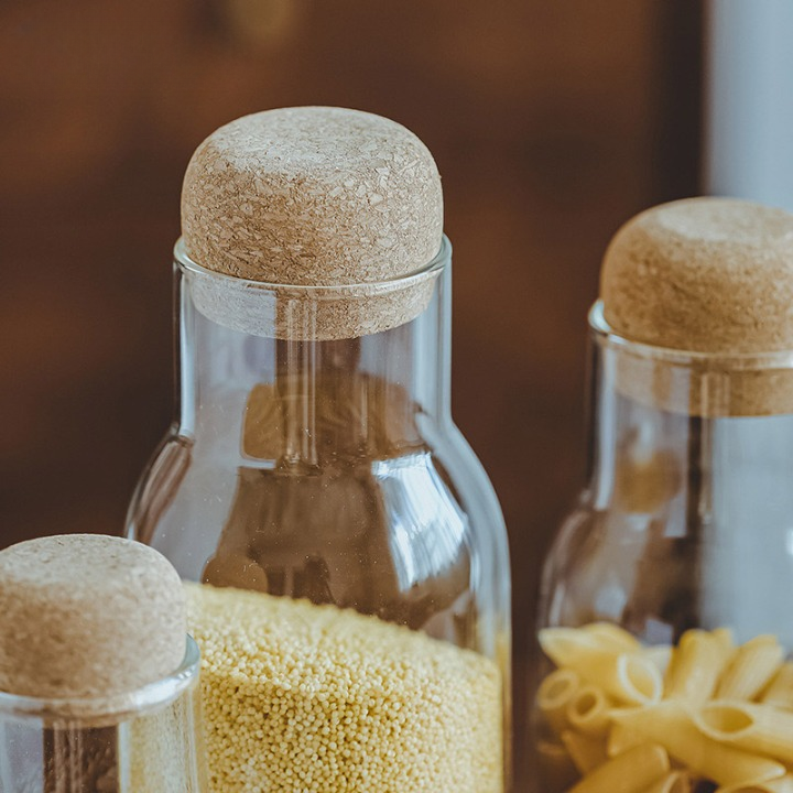 Glass Storage Jar with Cork Lid