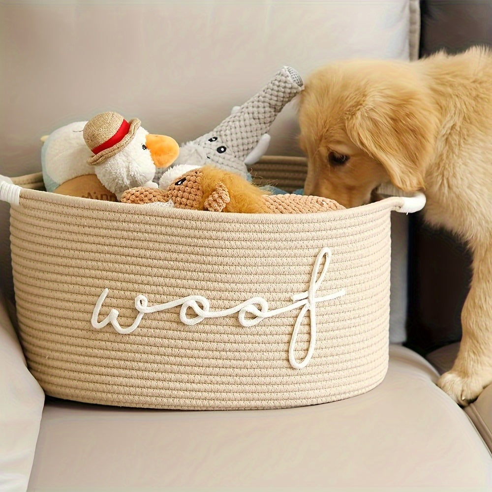 Rope Dog Toy Storage Basket