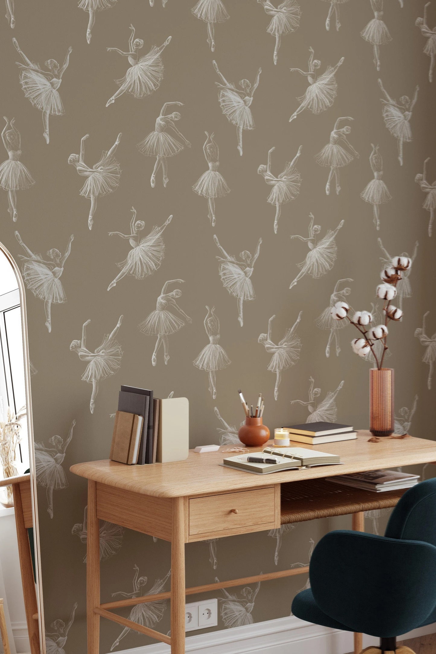 Vintage Ballerinas Peel & Stick Wallpaper