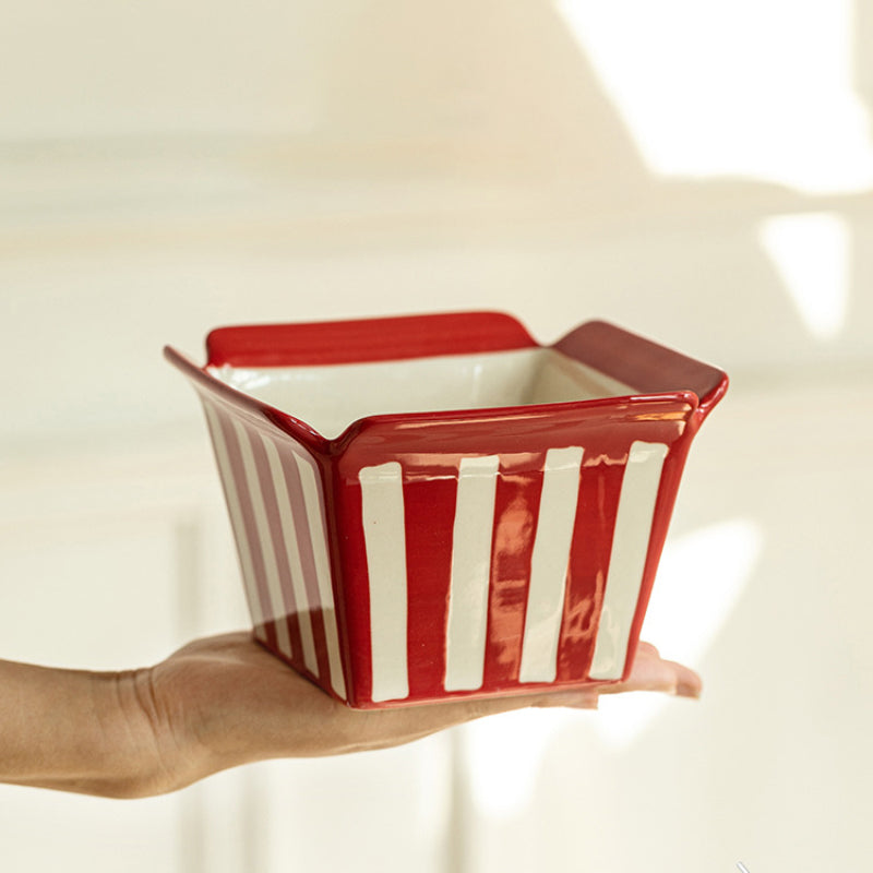 Ceramic Mini Popcorn Bucket Bowl