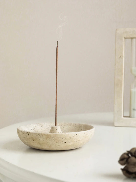 Travertine Style Incense Stick Holder & Ash Holder