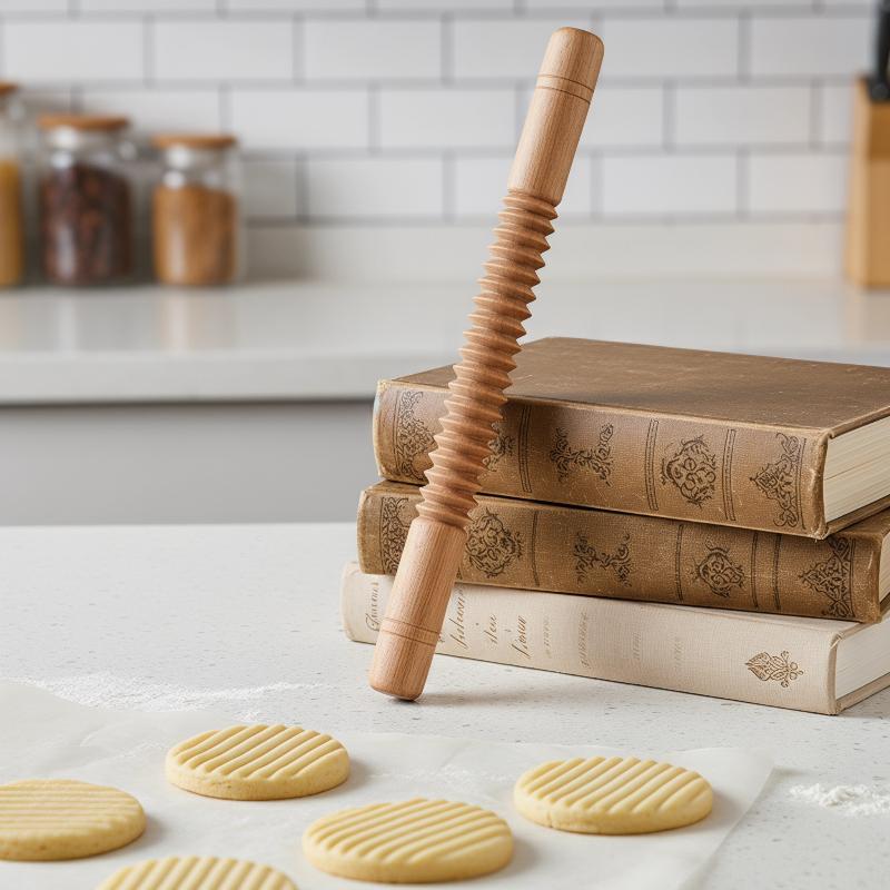 Wooden Embossing Rolling Pin for Creative Baking