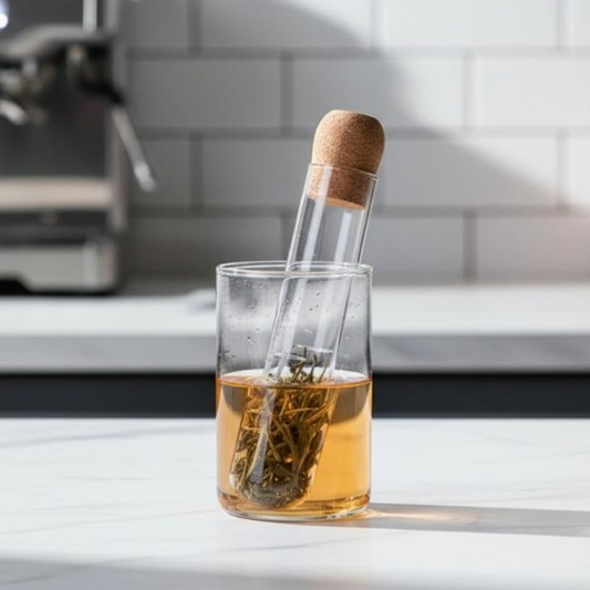 Glass Tea Herb Infuser with Cork Stopper