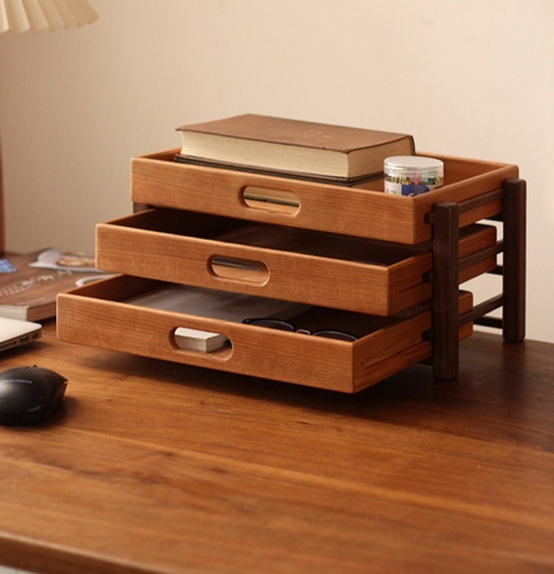 Wooden 3-Layer Organizer Drawer