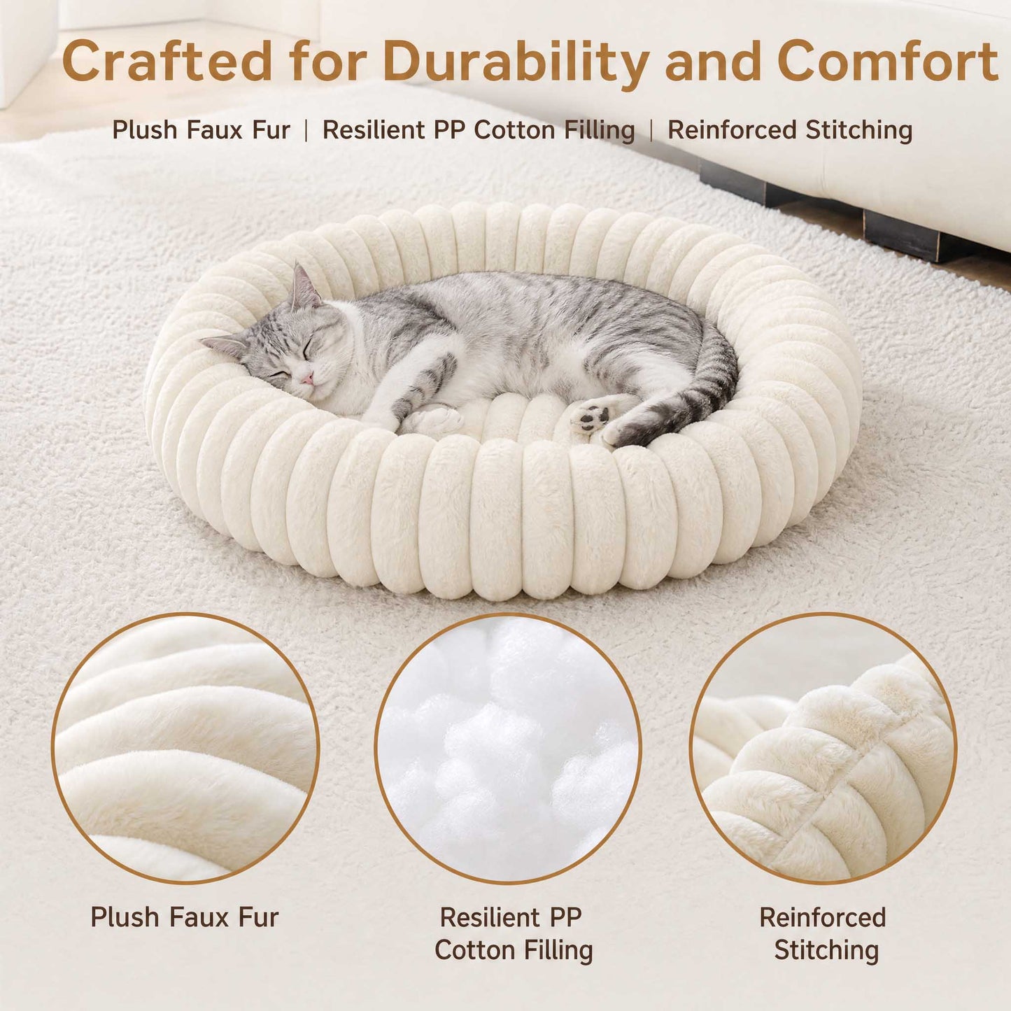 Classic Round Cats & Dogs Bed