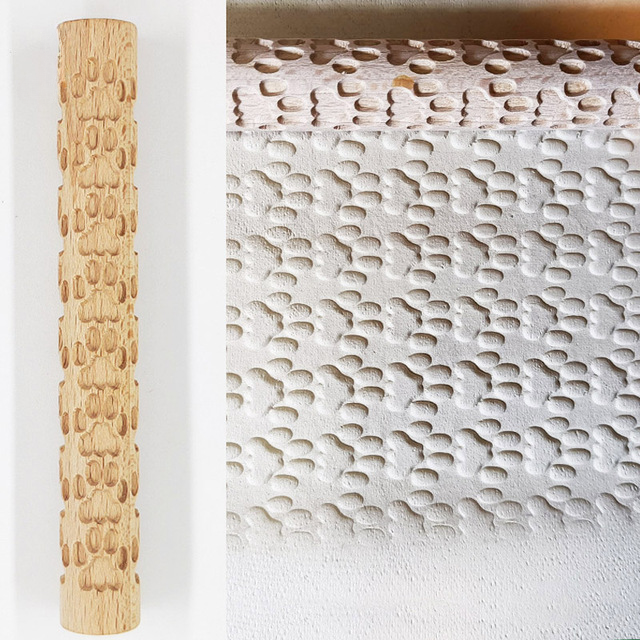 Mini Wooden Embossing Rolling Pins for Creative Baking