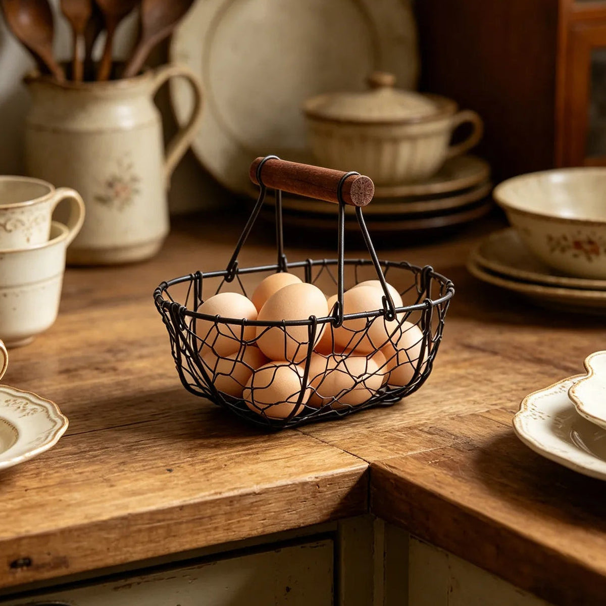 Retro Style Iron Mesh Basket