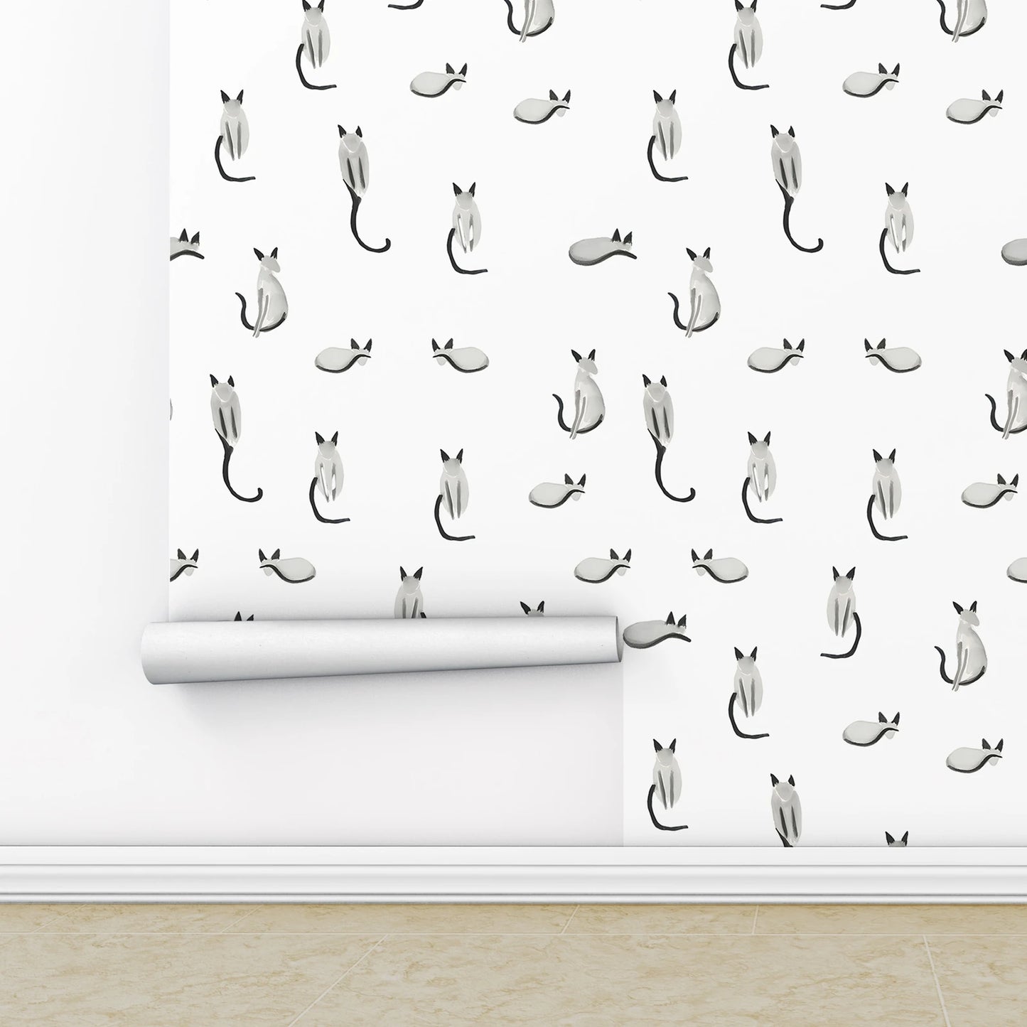 Elegant Cats Peel and Stick Wallpaper