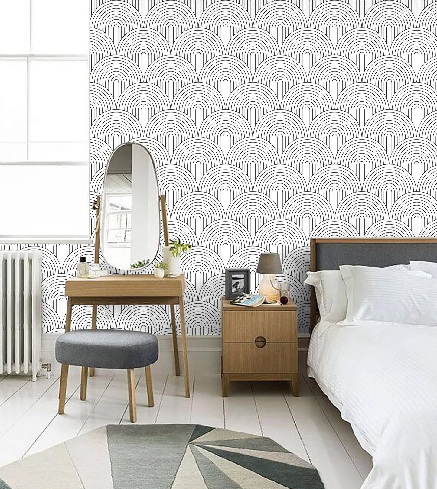 Monochromatic Rainbow Peel And Stick Wallpaper