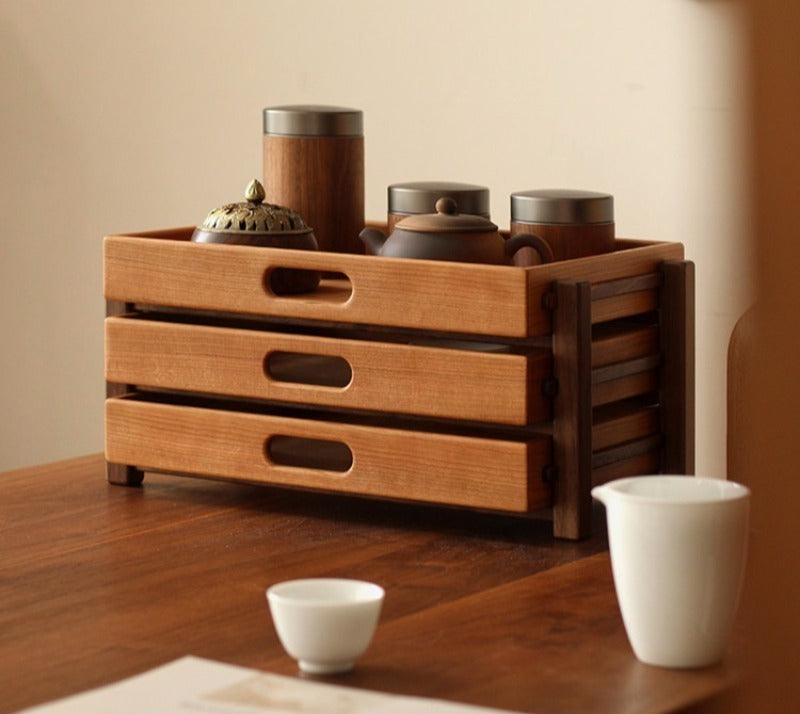 Wooden 3-Layer Organizer Drawer
