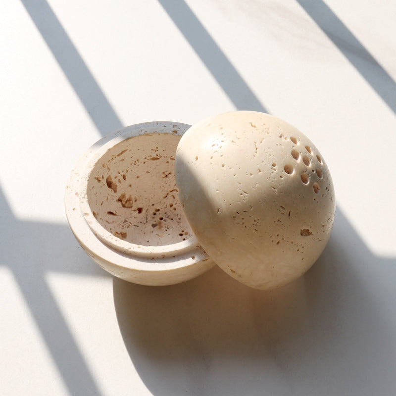 Round Travertine Style Incense Burner