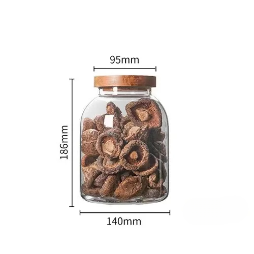 Glass Storage Jar with Wooden Cover