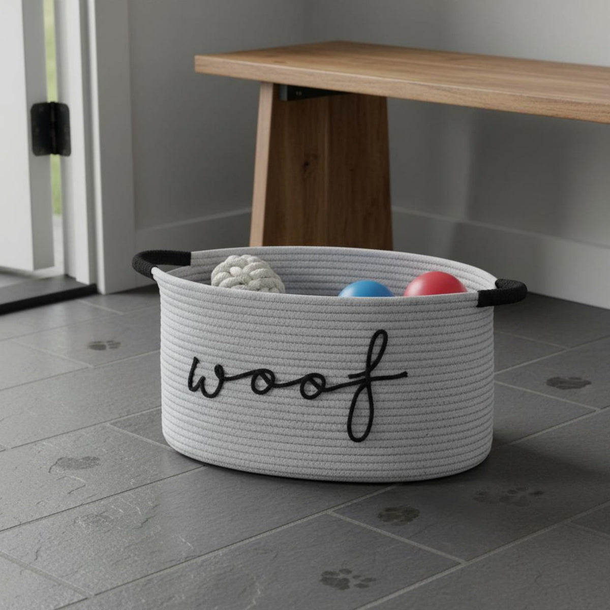 Rope Dog Toy Storage Basket
