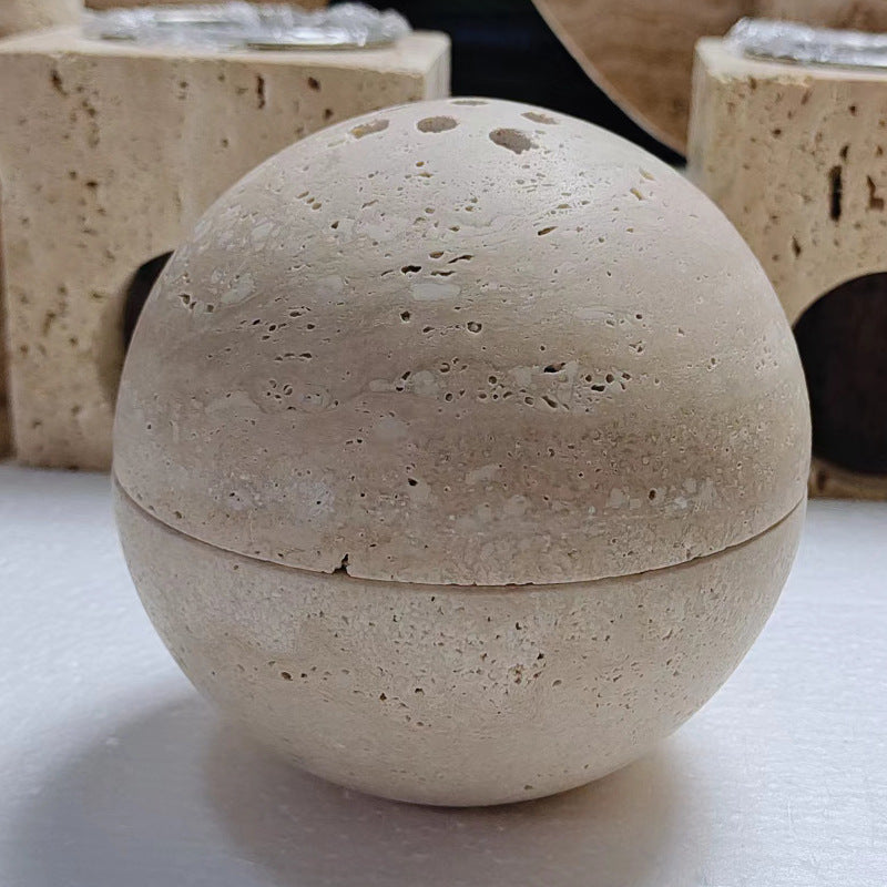 Round Travertine Style Incense Burner
