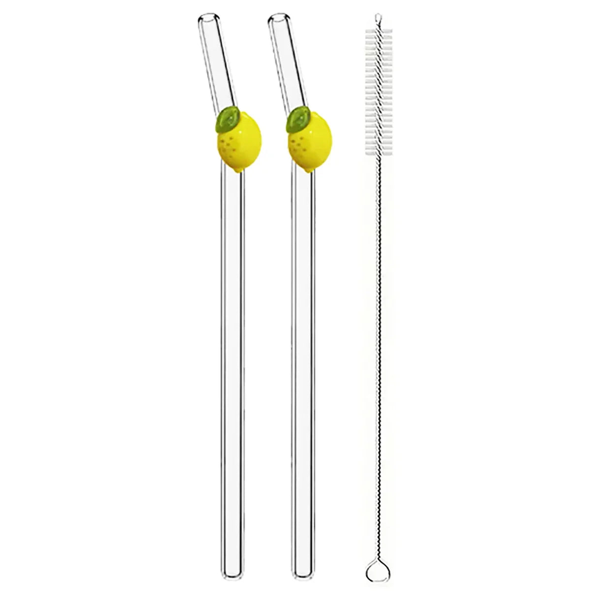20cm Lemon Glass Straws