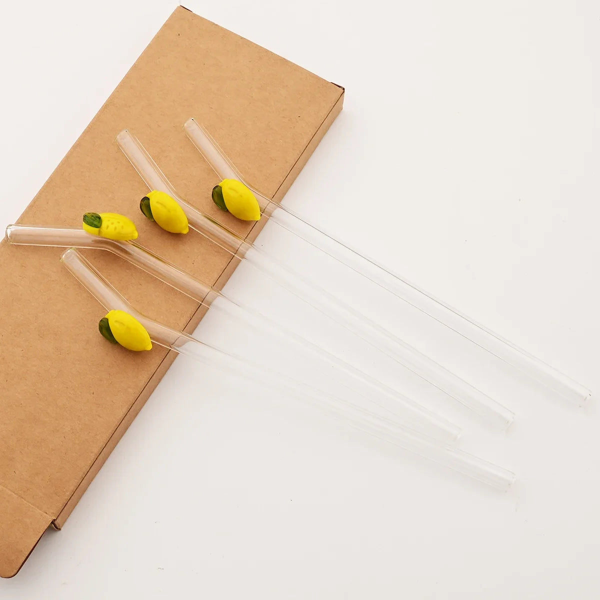 20cm Lemon Glass Straws