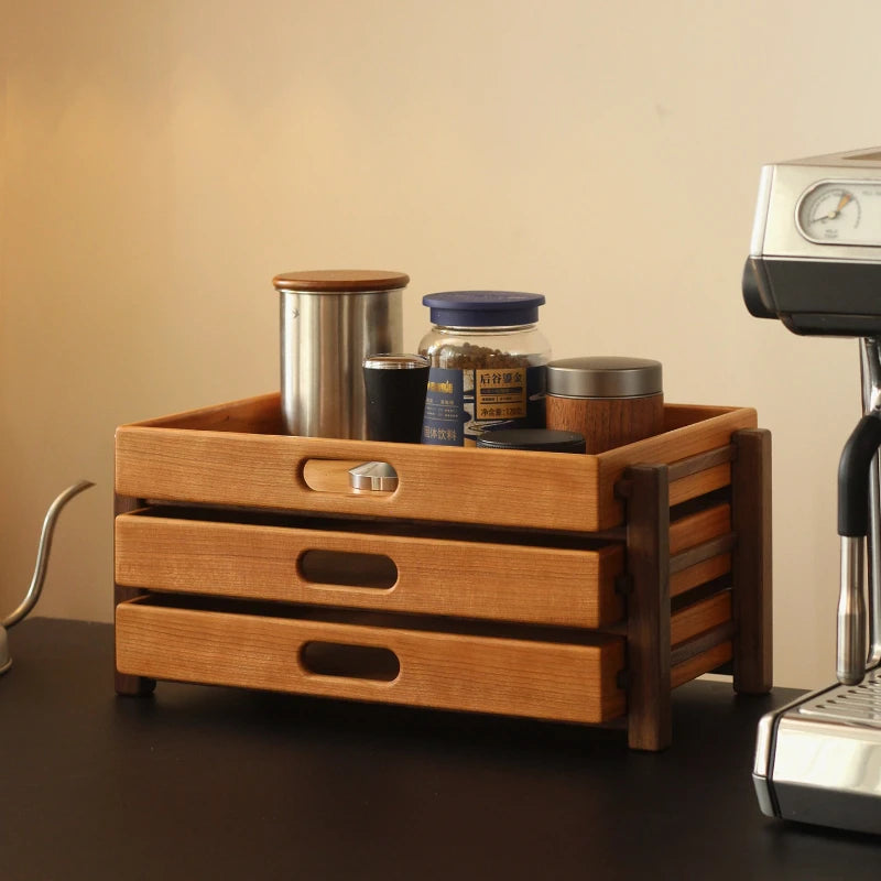 Wooden 3-Layer Organizer Drawer