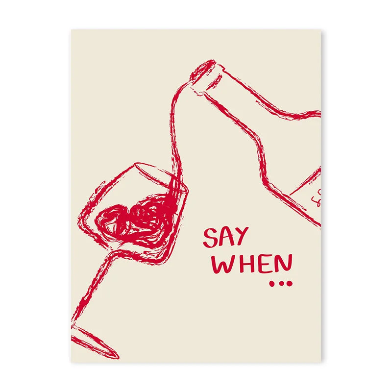 Red & Black Wine Canvas Posters