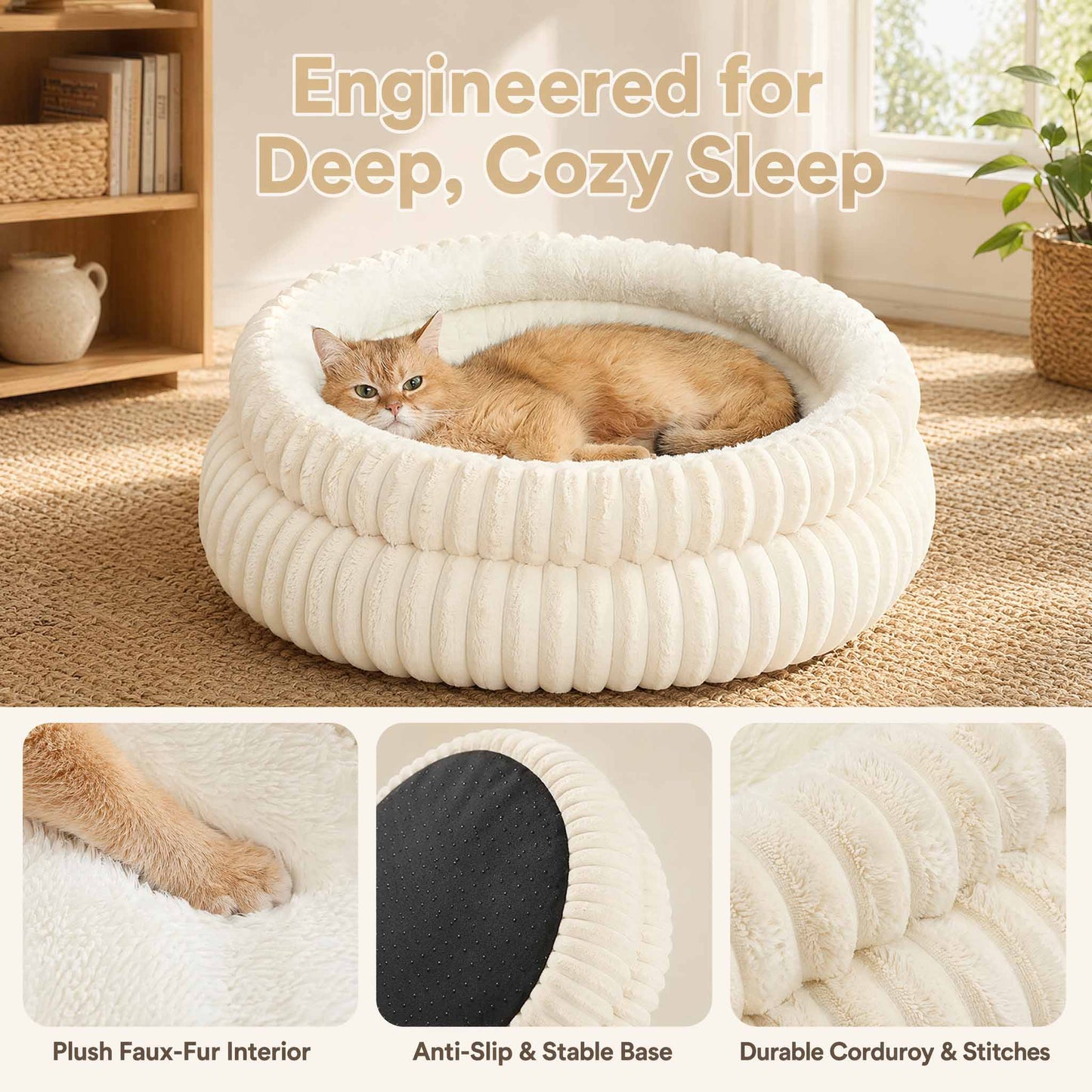 Double Round Cats & Dogs Bed