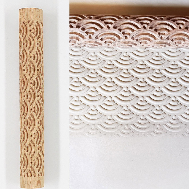 Mini Wooden Embossing Rolling Pins for Creative Baking