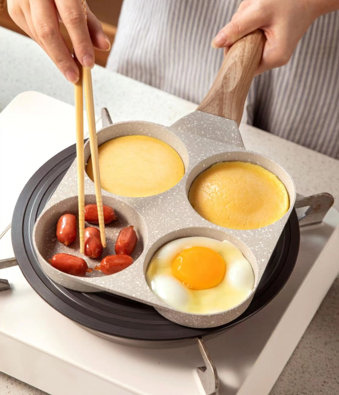 4 in 1 Pan with Wooden Handle