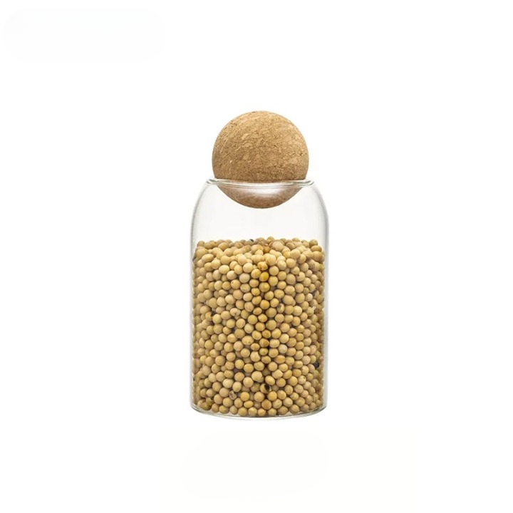 Glass Storage Jar with Ball Cork Lid