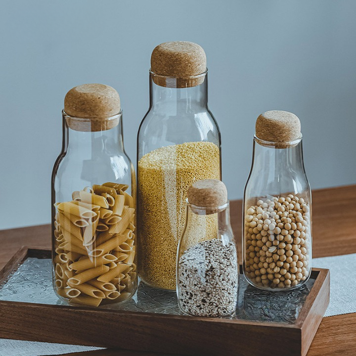 Glass Storage Jar with Cork Lid