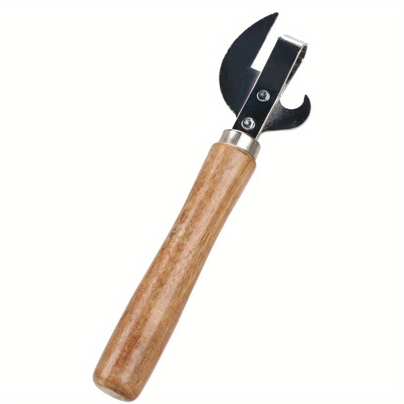 Manual Can Opener with Wooden Handle
