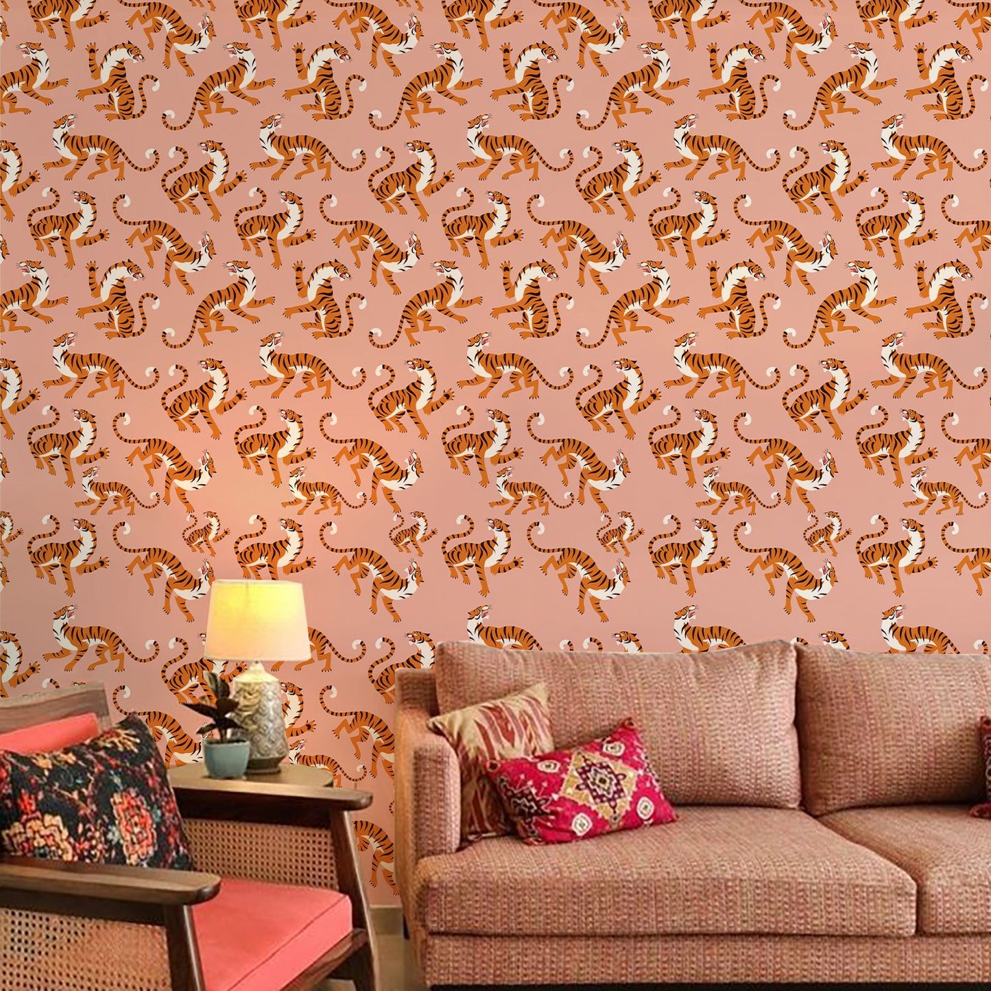 Tropical Jungle Tiger Peel and Stick Wallpapers (Two Styles)