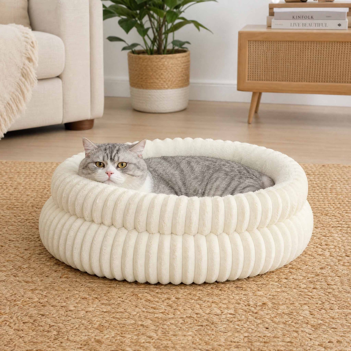 Double Round Cats & Dogs Bed