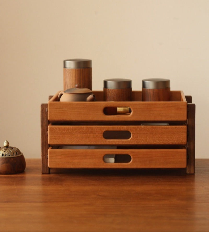 Wooden 3-Layer Organizer Drawer