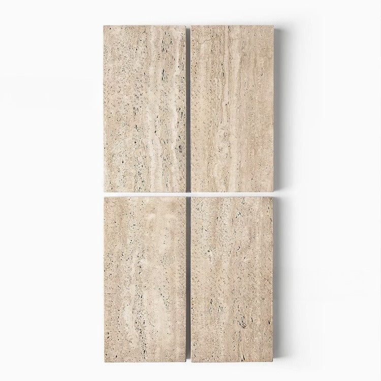 Beige Travertine Long Coffee Table