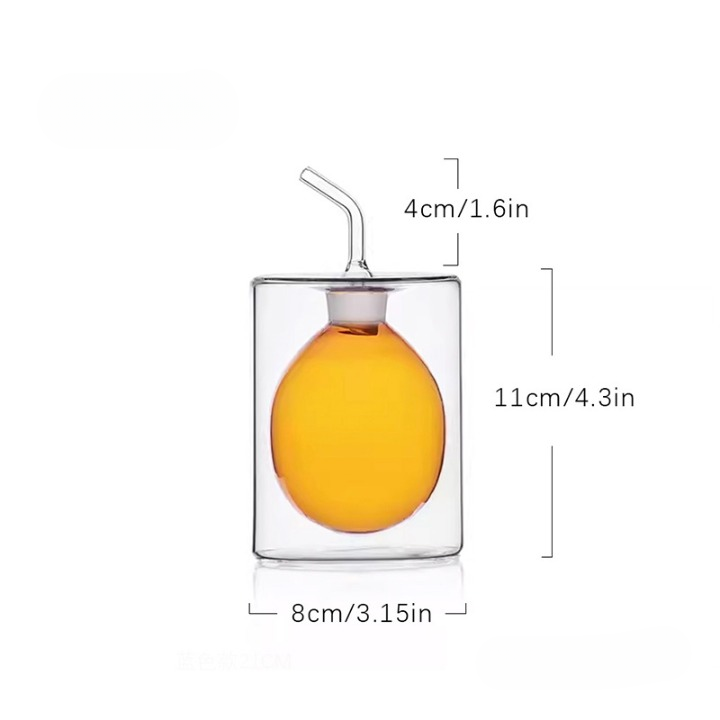 Double Glass Seasoning Oil Bottle Dispensers